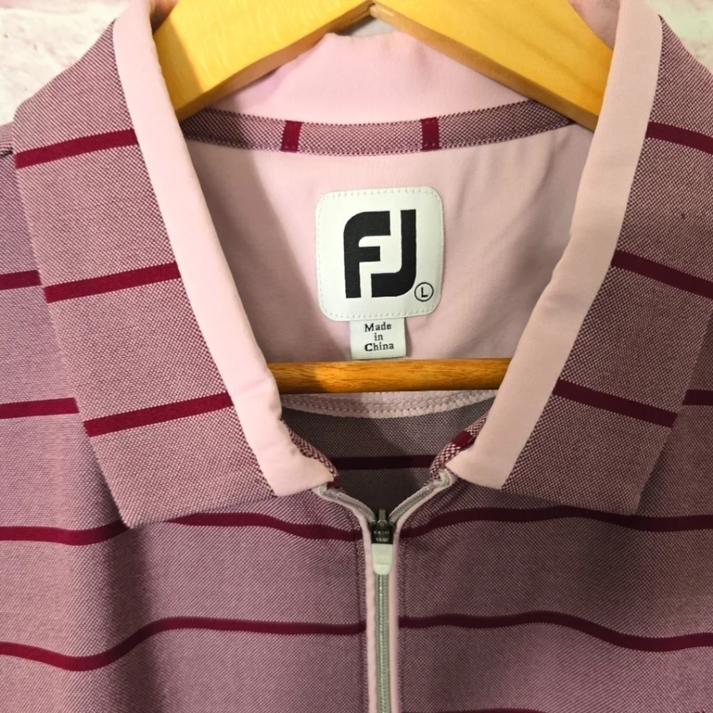 Footjoy Cap Sleeve Birdeye Stripe Jacquard Women's Shirts Size Large - Picture 6 of 9